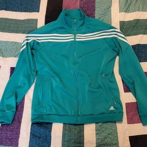 Adidas Teal Zip-Up Sweater Size L Large Jacket